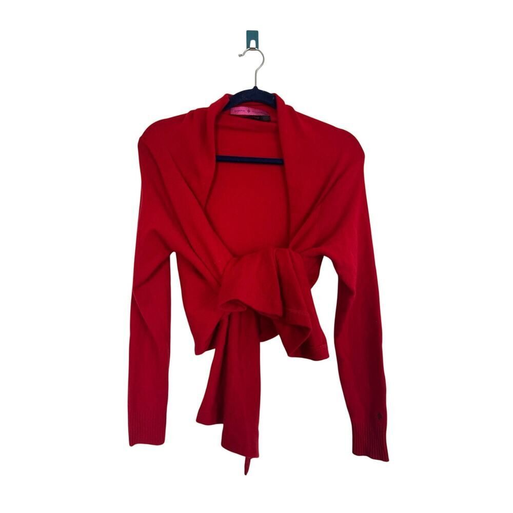 Sonya Madden cashmere cardi -wrap in red M - Picture 4 of 10